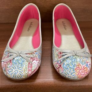 Kelly & Katie -Flower/Paisley printed canvas flats